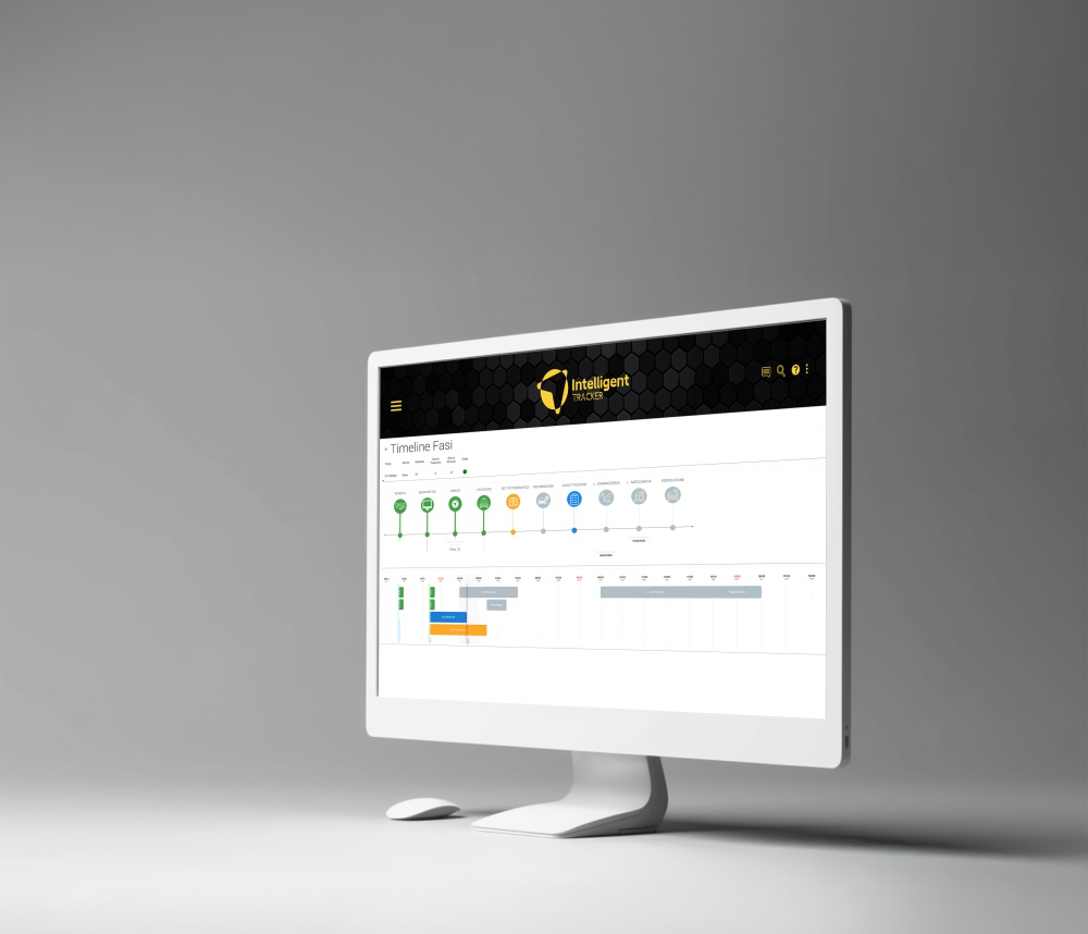 Dashboard con timeline delle fasi operative di un veicolo